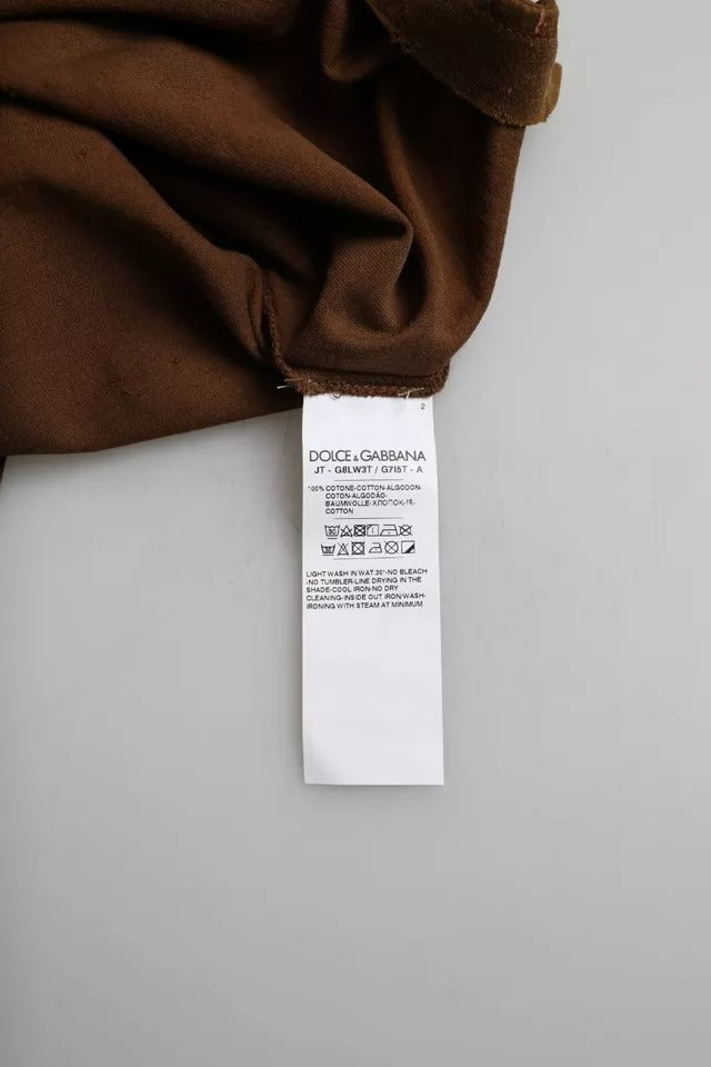 Dolce & Gabbana Brown Color Splash Cotton Crew Neck T-shirt Dolce & Gabbana