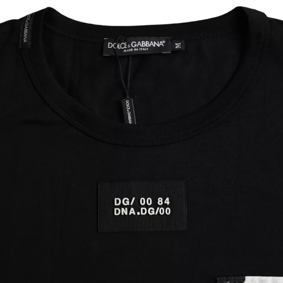 Dolce & Gabbana Black Cotton Pocket Short Sleeves Men T-shirt Dolce & Gabbana