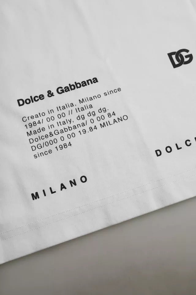 Dolce & Gabbana White Red Lips Print Cotton Men T-shirt Dolce & Gabbana
