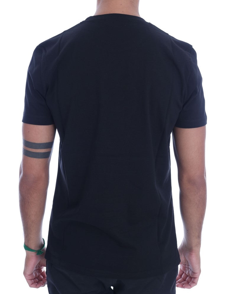 Frankie Morello Black Cotton RIDERS Crewneck T-Shirt Frankie Morello