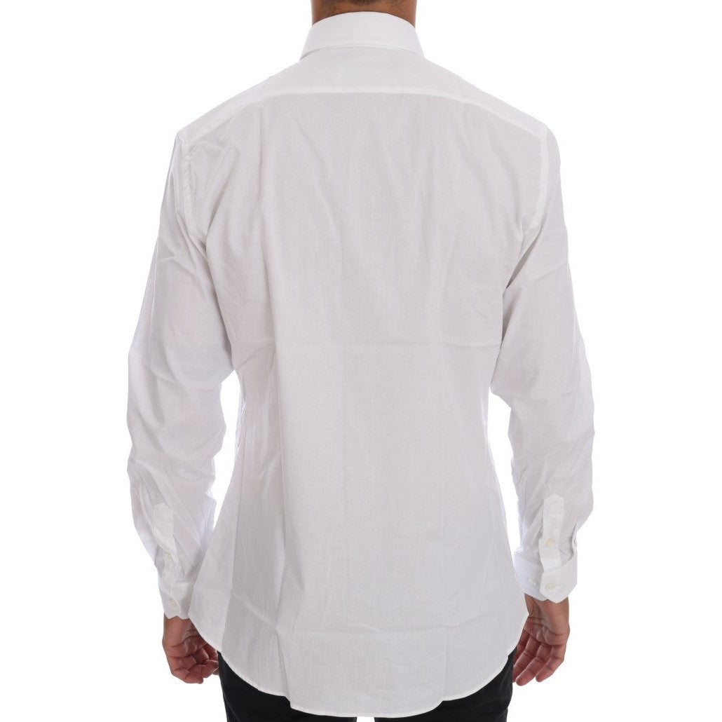 Moschino White Cotton Stretch Slim Fit Dress Shirt Moschino