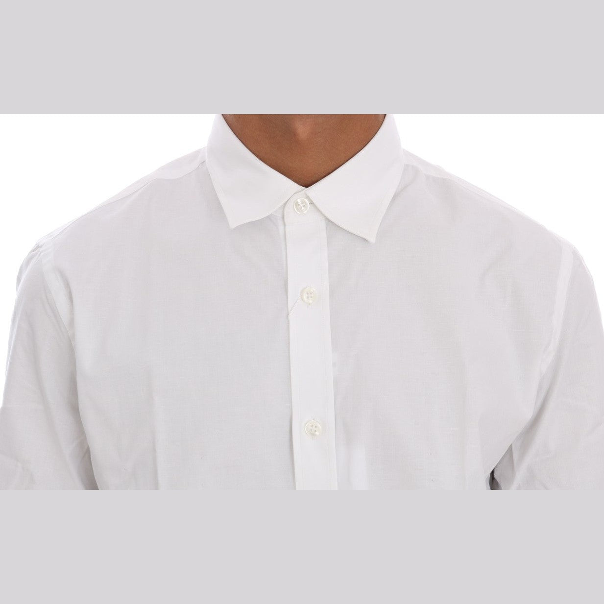 Moschino White Cotton Stretch Slim Fit Dress Shirt Moschino