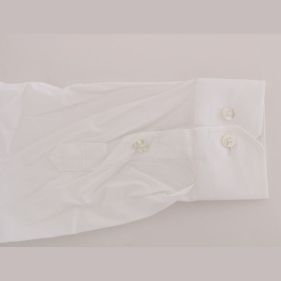 Moschino White Cotton Stretch Slim Fit Dress Shirt Moschino
