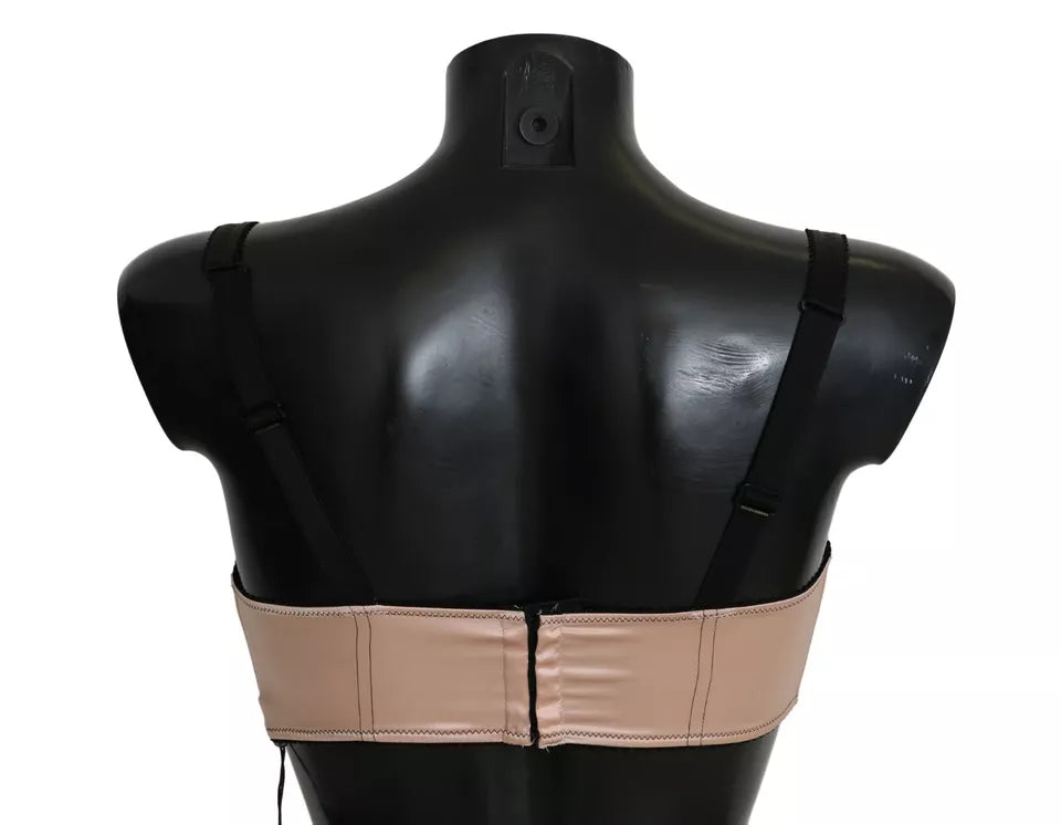 Dolce & Gabbana Black Straps Pink Balconcino Bra Dolce & Gabbana