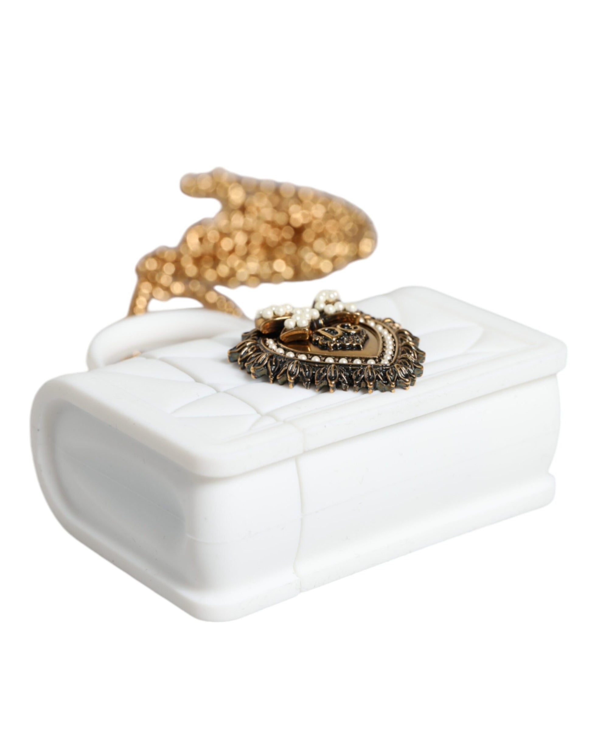 Dolce & Gabbana White Silicone Devotion Heart Cover Hand Bag Airpod Case Dolce & Gabbana
