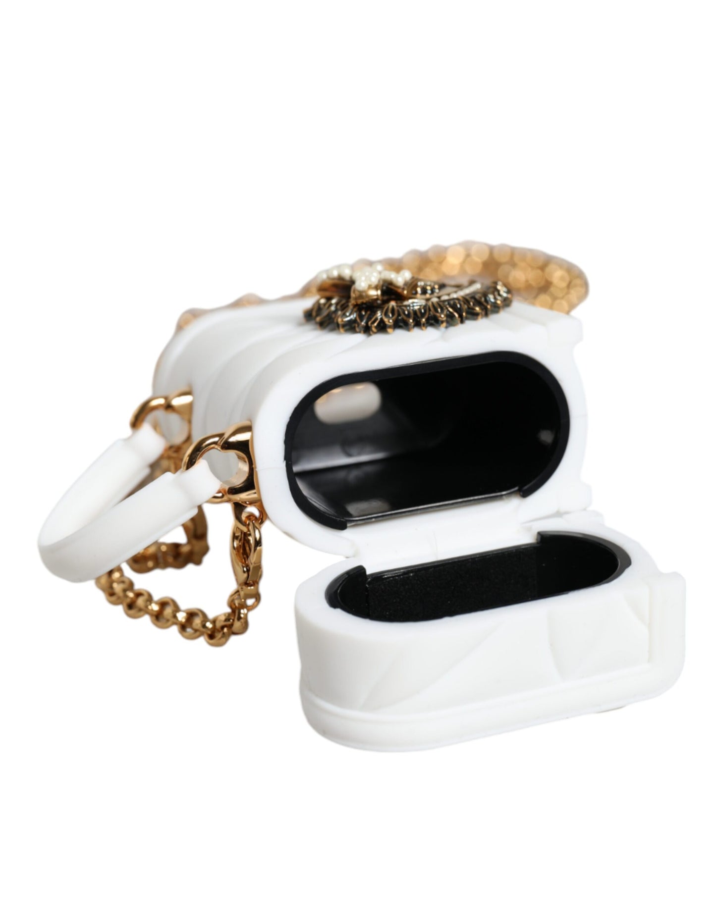 Dolce & Gabbana White Silicone Devotion Heart Cover Hand Bag Airpod Case Dolce & Gabbana
