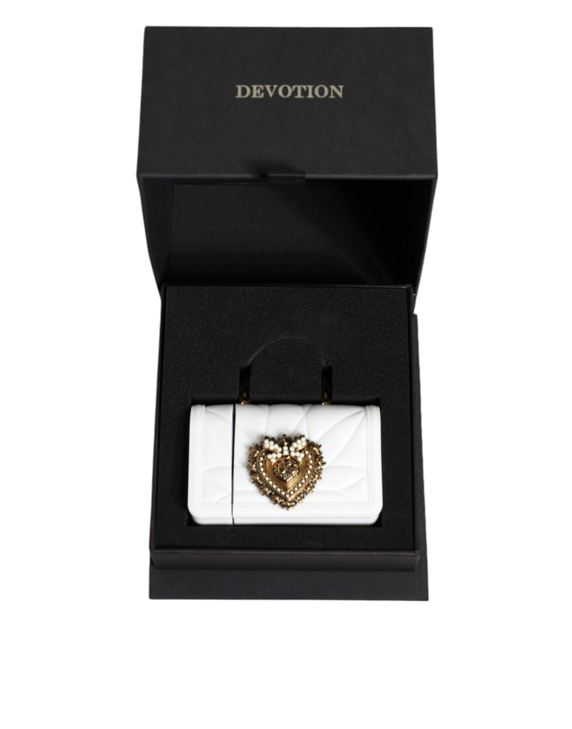 Dolce & Gabbana White Silicone Devotion Heart Cover Hand Bag Airpod Case Dolce & Gabbana
