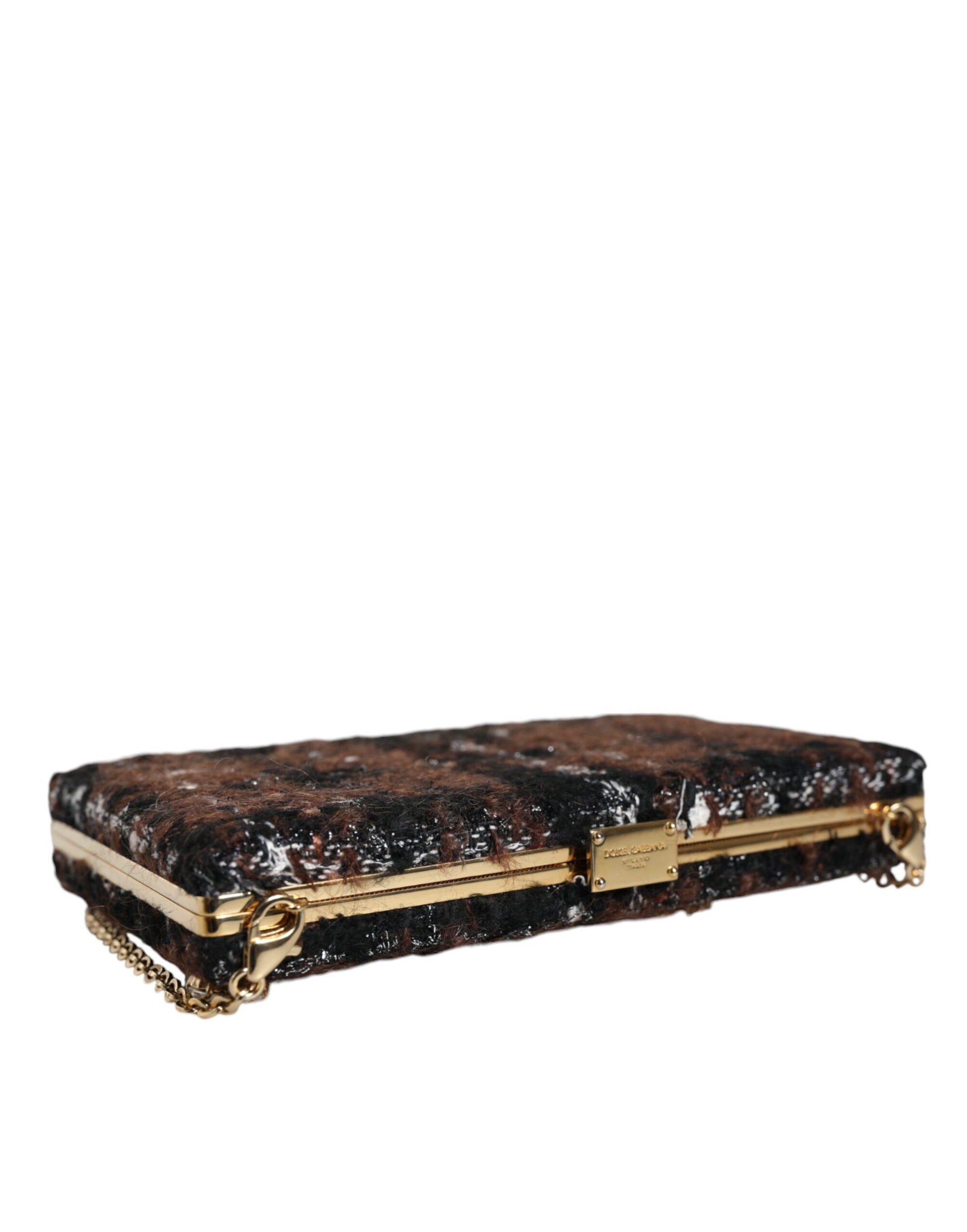 Dolce & Gabbana Multicolor Tweed Floral Clutch Evening Party Purse CrossBody Bag Dolce & Gabbana