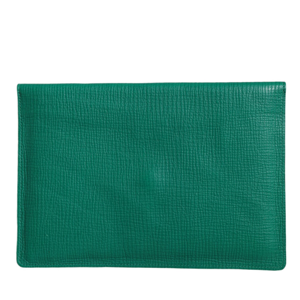 Dolce & Gabbana Green Leather Handbag Clutch Mini Purse Pouch Tablet Case
