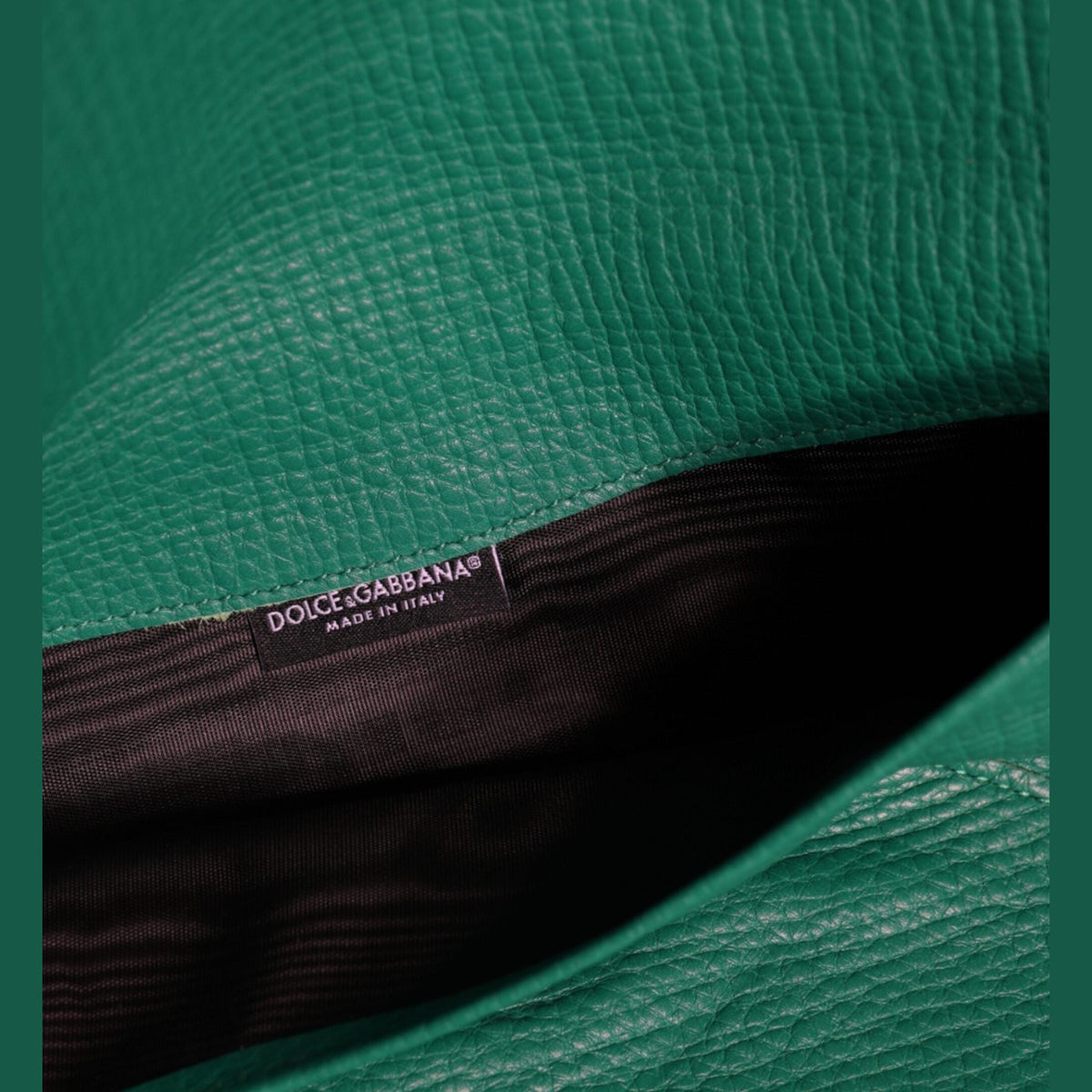 Dolce & Gabbana Green Leather Handbag Clutch Mini Purse Pouch Tablet Case