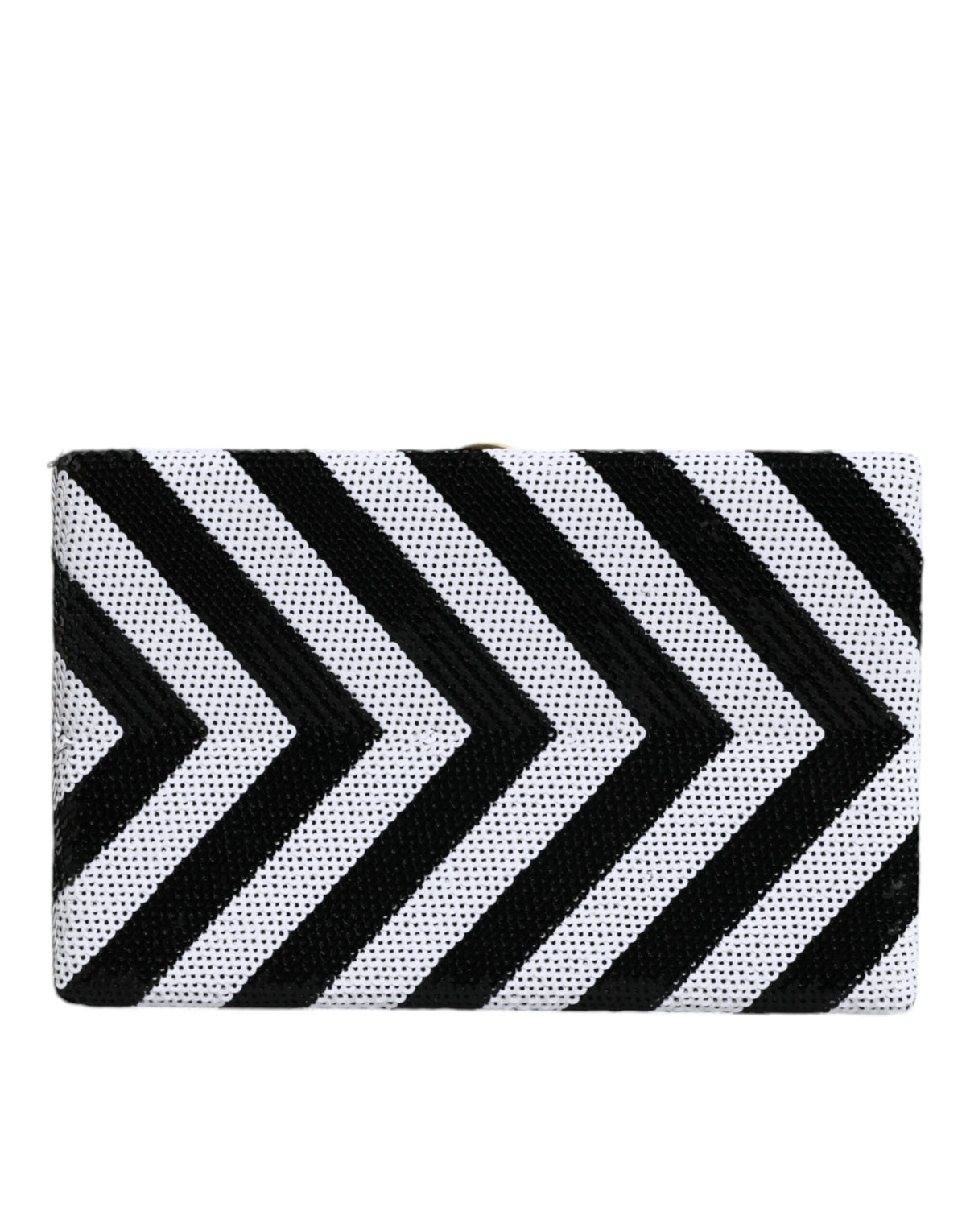 Dolce & Gabbana Black White Gold Frame Clutch Evening Party Purse Bag - Eljoys Fashion 