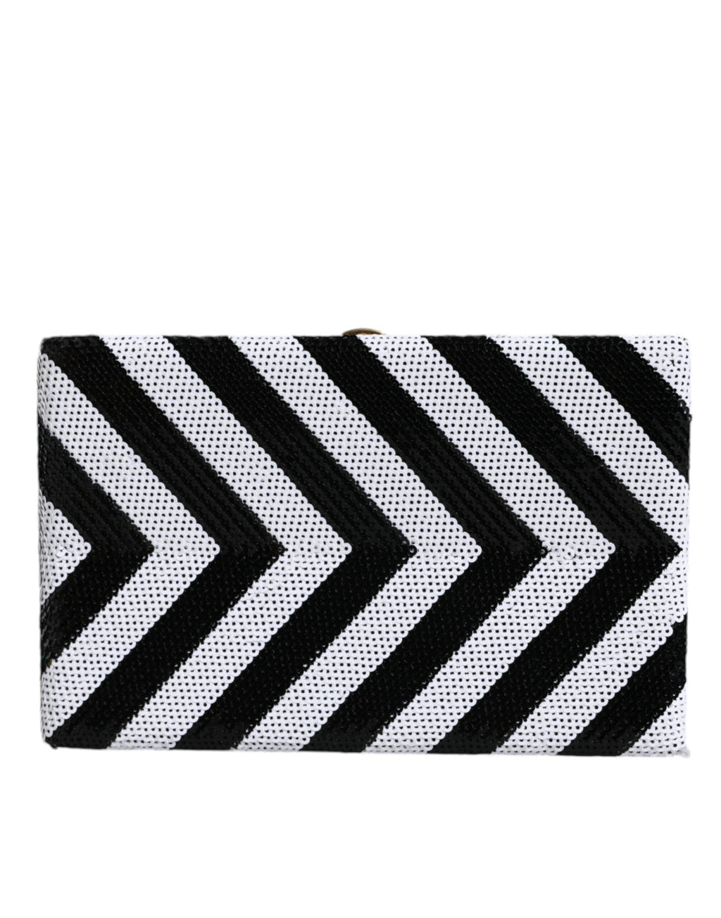 Dolce & Gabbana Black White Gold Frame Clutch Evening Party Purse Bag - Eljoys Fashion 