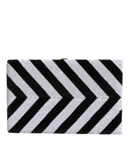 Dolce & Gabbana Black White Gold Frame Clutch Evening Party Purse Bag - Eljoys Fashion 