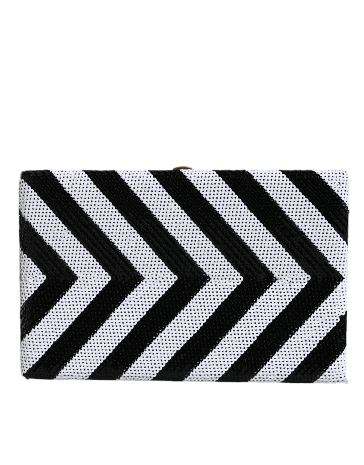 Dolce & Gabbana Black White Gold Frame Clutch Evening Party Purse Bag - Eljoys Fashion 