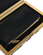 Dolce & Gabbana Black White Gold Frame Clutch Evening Party Purse Bag - Eljoys Fashion 