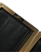 Dolce & Gabbana Black White Gold Frame Clutch Evening Party Purse Bag - Eljoys Fashion 