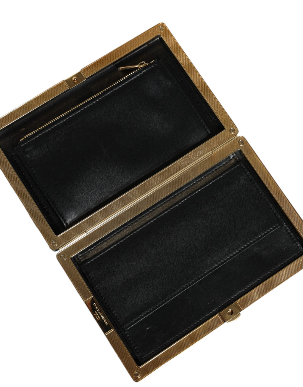 Dolce & Gabbana Black White Gold Frame Clutch Evening Party Purse Bag - Eljoys Fashion 