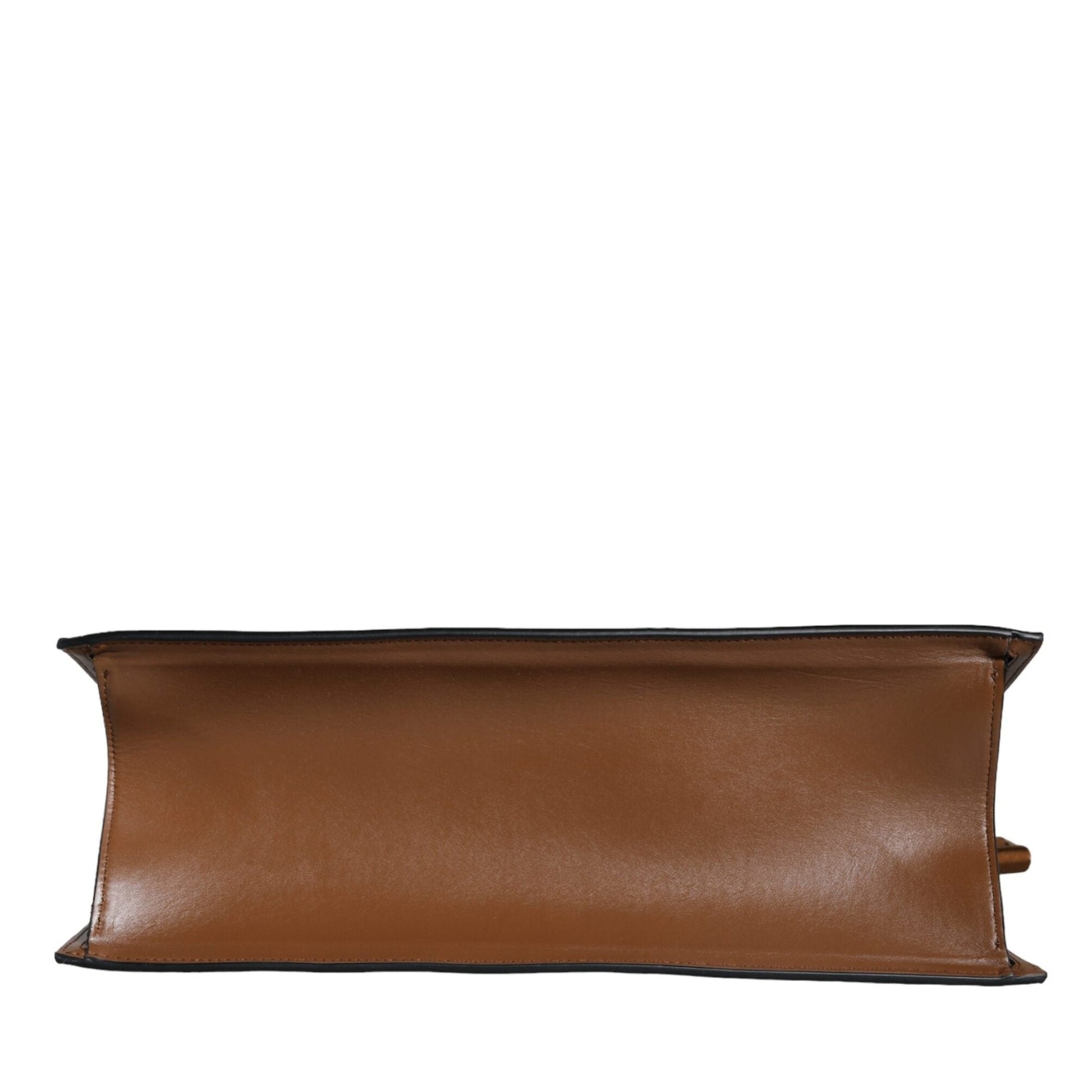Versace Brown Top Handle Jacquard Leather Logo Crossbody Tote Bag Versace