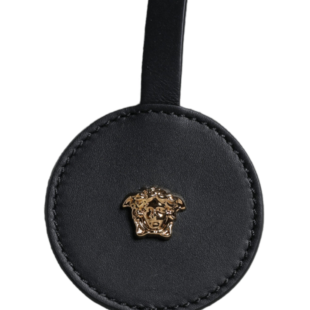 Versace White Top Handle Canvas Leather Logo Crossbody Tote Bag