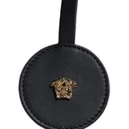 Versace White Top Handle Canvas Leather Logo Crossbody Tote Bag
