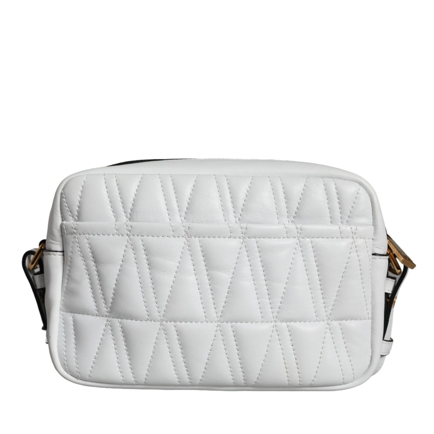 Versace White Quilted Nappa Leather Crossbody Shoulder Bag Versace