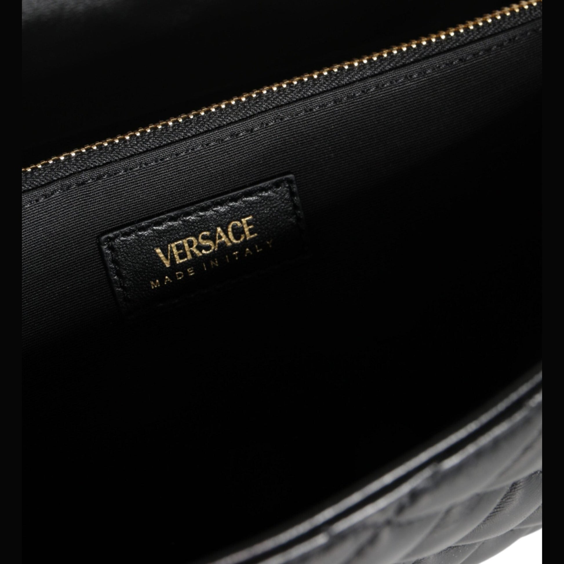 Versace Black Quilted Nappa Leather Crossbody Shoulder Bag Versace