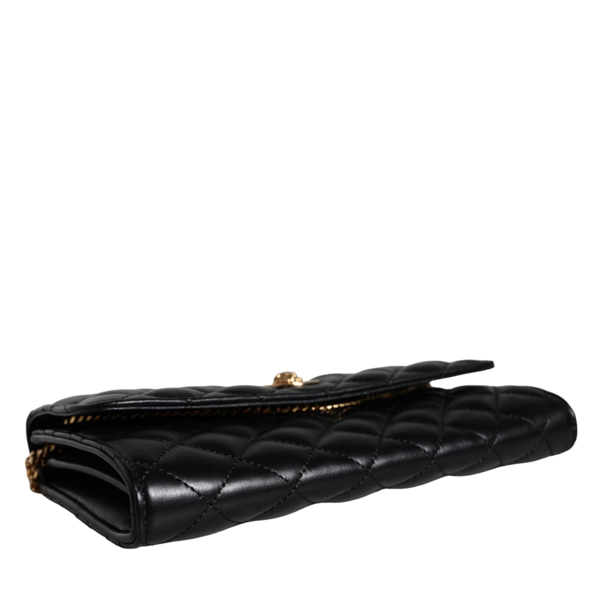 Versace Black Quilted Nappa Leather Crossbody Shoulder Bag Versace