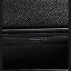 Versace Black Grainy Calf Leather Logo Crossbody Shoulder Bag