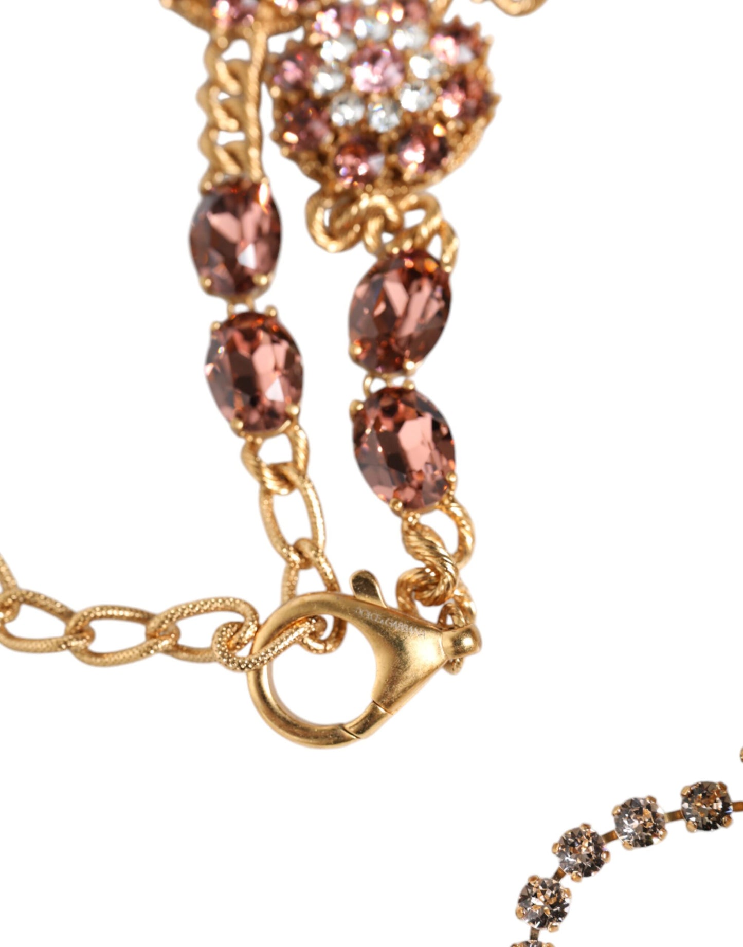 Dolce & Gabbana Gold Tone Brass Crystal Embellished Belt Dolce & Gabbana