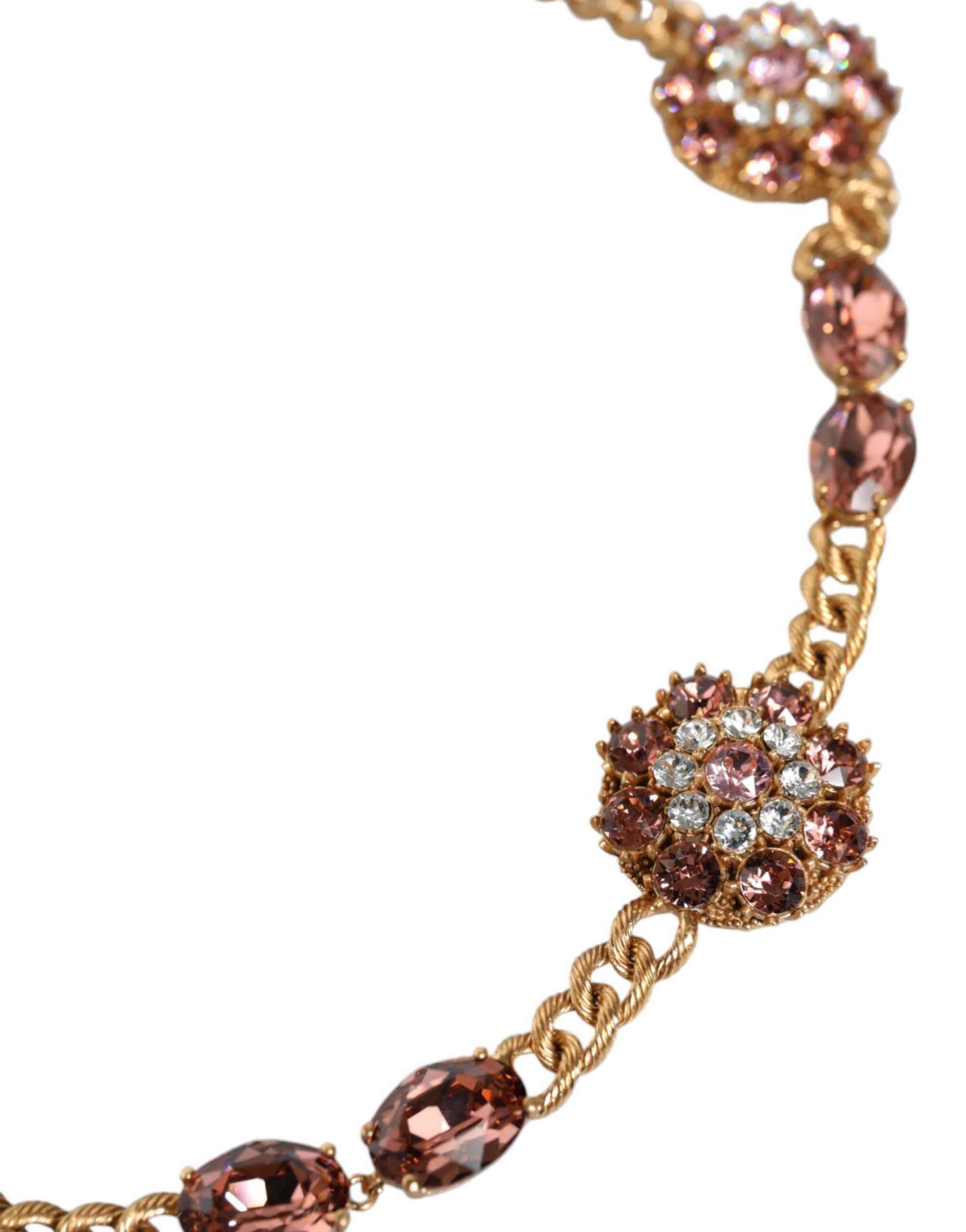 Dolce & Gabbana Gold Tone Brass Crystal Embellished Waist Chain Belt Dolce & Gabbana