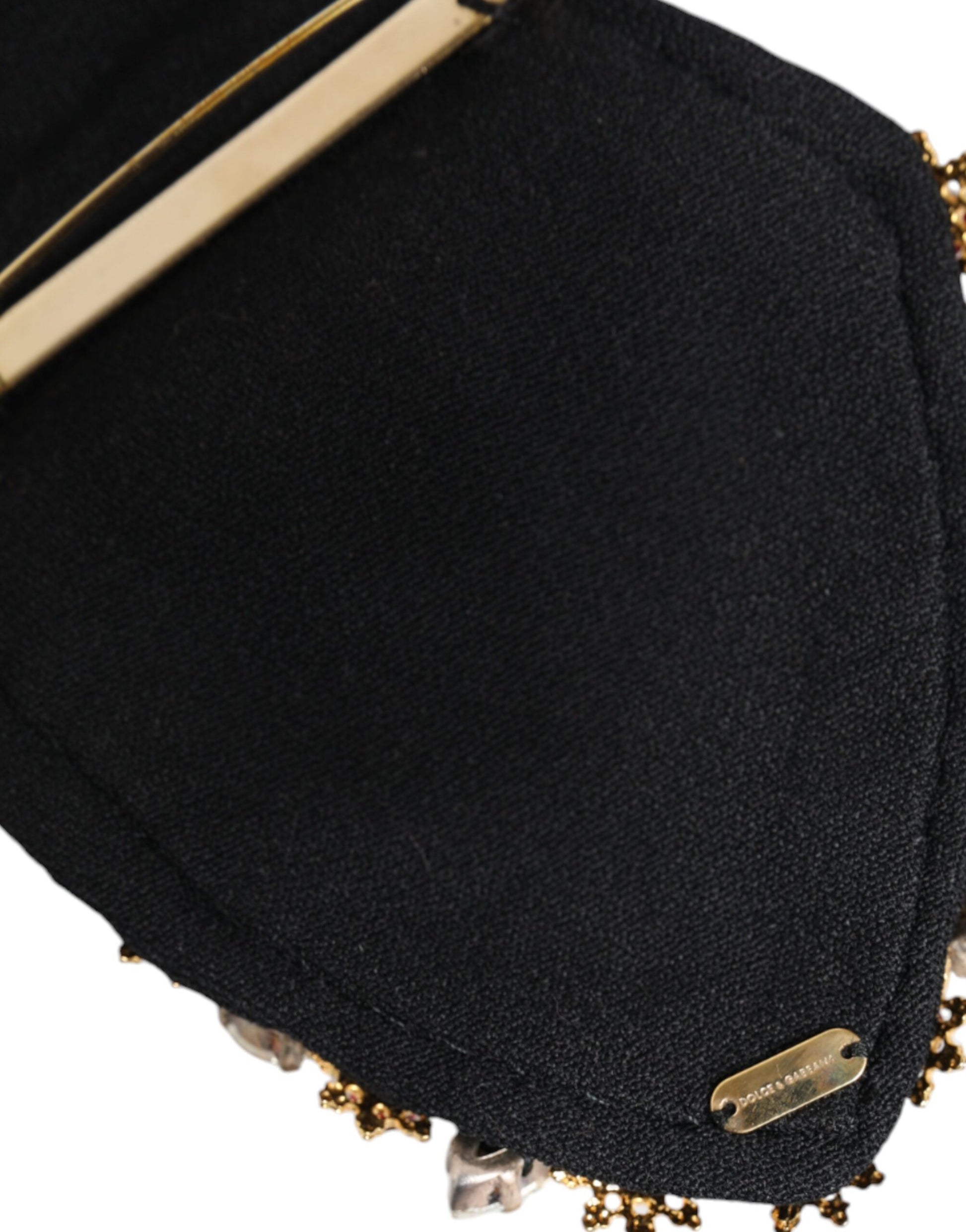 Dolce & Gabbana Gold Tone Brass Sacred Heart Crystal Embellished Brooch Dolce & Gabbana