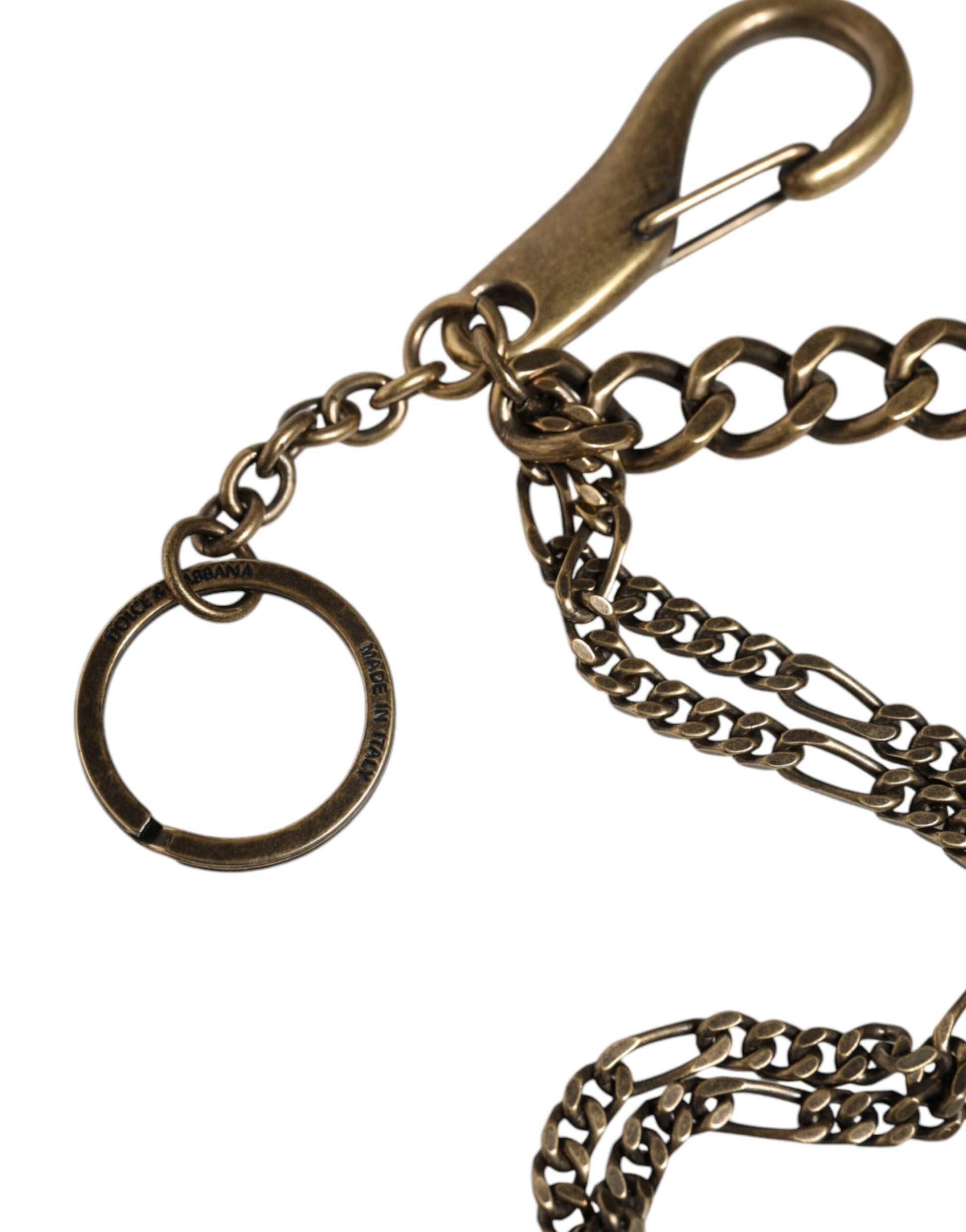 Dolce & Gabbana Silver Tone Metal DG Logo Crystal Keychain Keyring Dolce & Gabbana