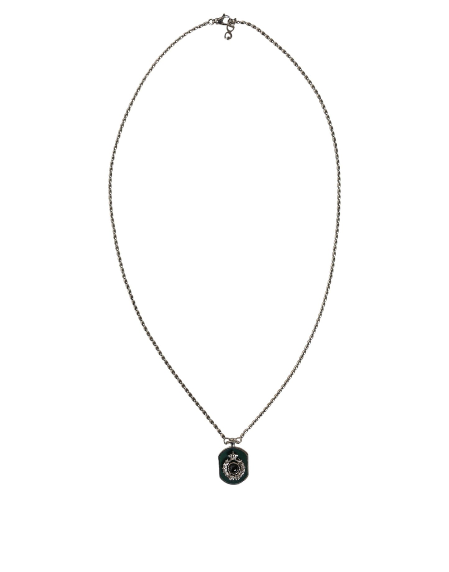Dolce & Gabbana Sterling Silver 925 Chain Bar Gem Pendant Logo Necklace Dolce & Gabbana