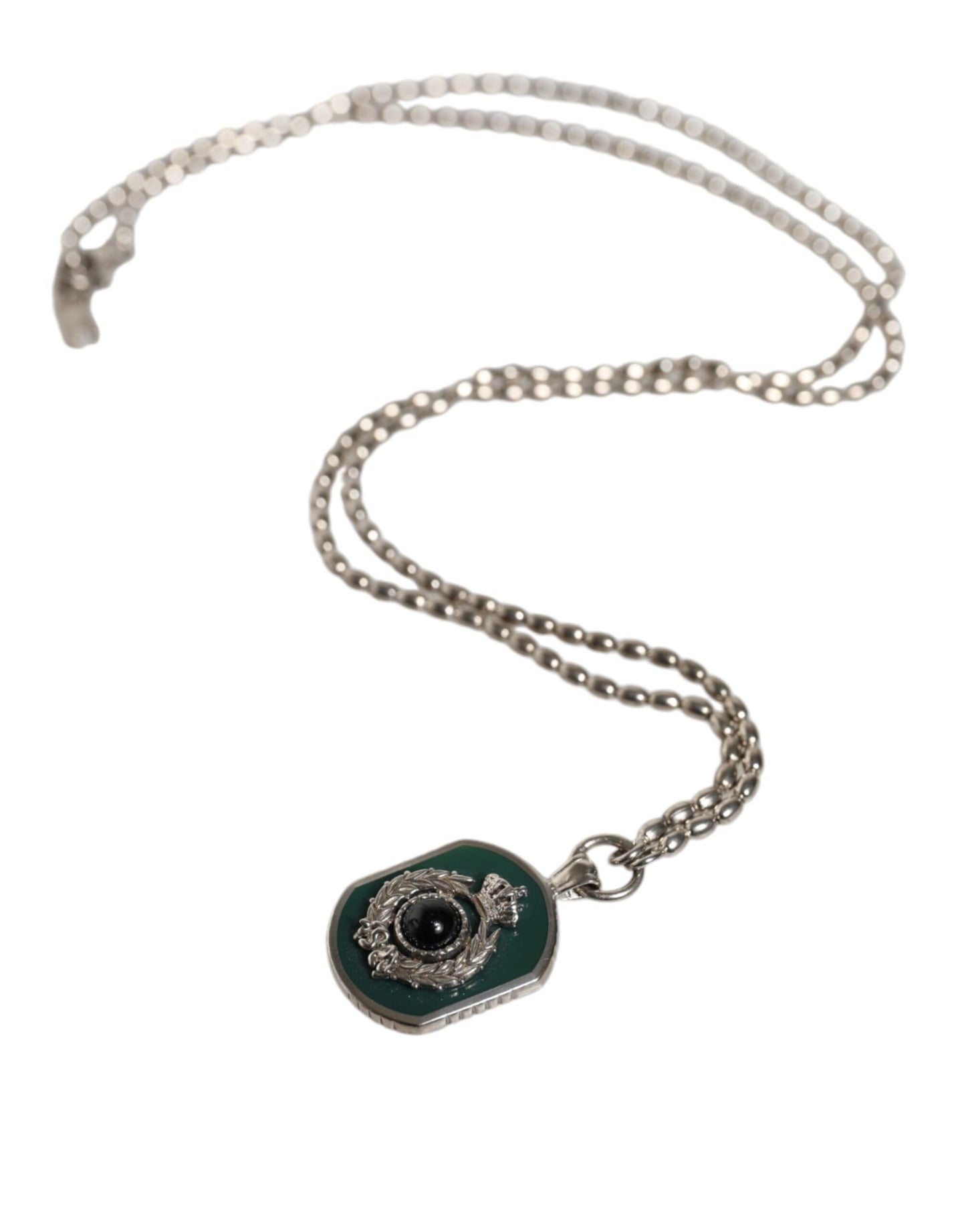 Dolce & Gabbana Sterling Silver 925 Chain Bar Gem Pendant Logo Necklace Dolce & Gabbana