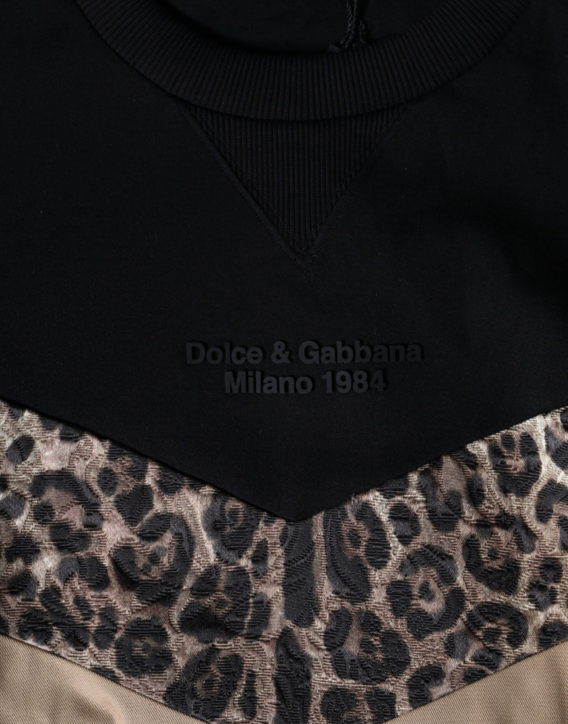Dolce & Gabbana Black Leopard Crew Neck Sweatshirt Sweater Dolce & Gabbana