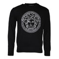 Versace Black Medusa Embroidery Crew Neck Pullover Sweater