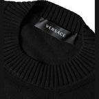 Versace Black Medusa Embroidery Crew Neck Pullover Sweater