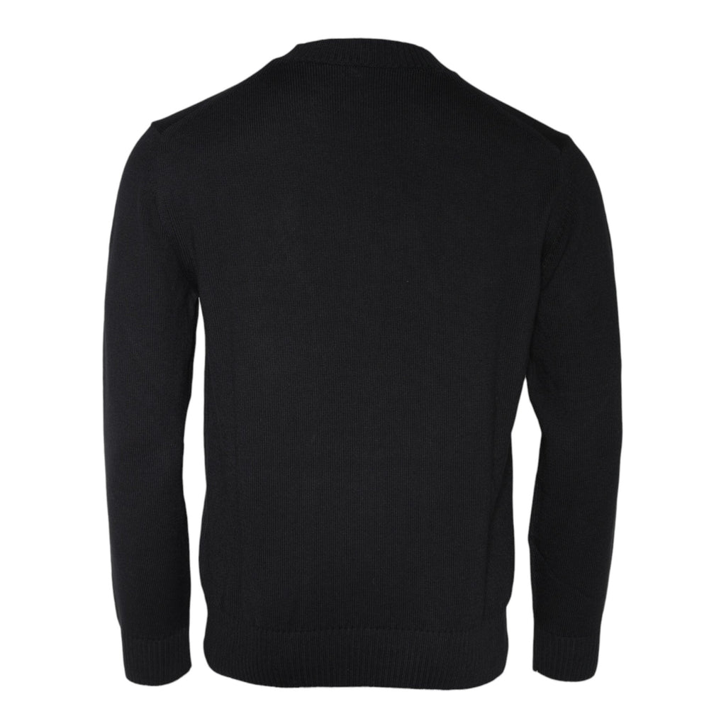 Versace Black Medusa Embroidery Crew Neck Pullover Sweater