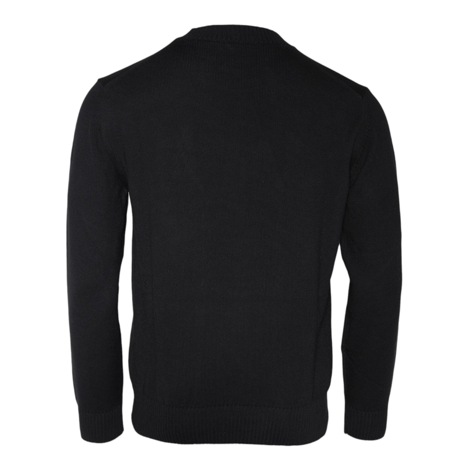 Versace Black Medusa Embroidery Crew Neck Pullover Sweater Versace