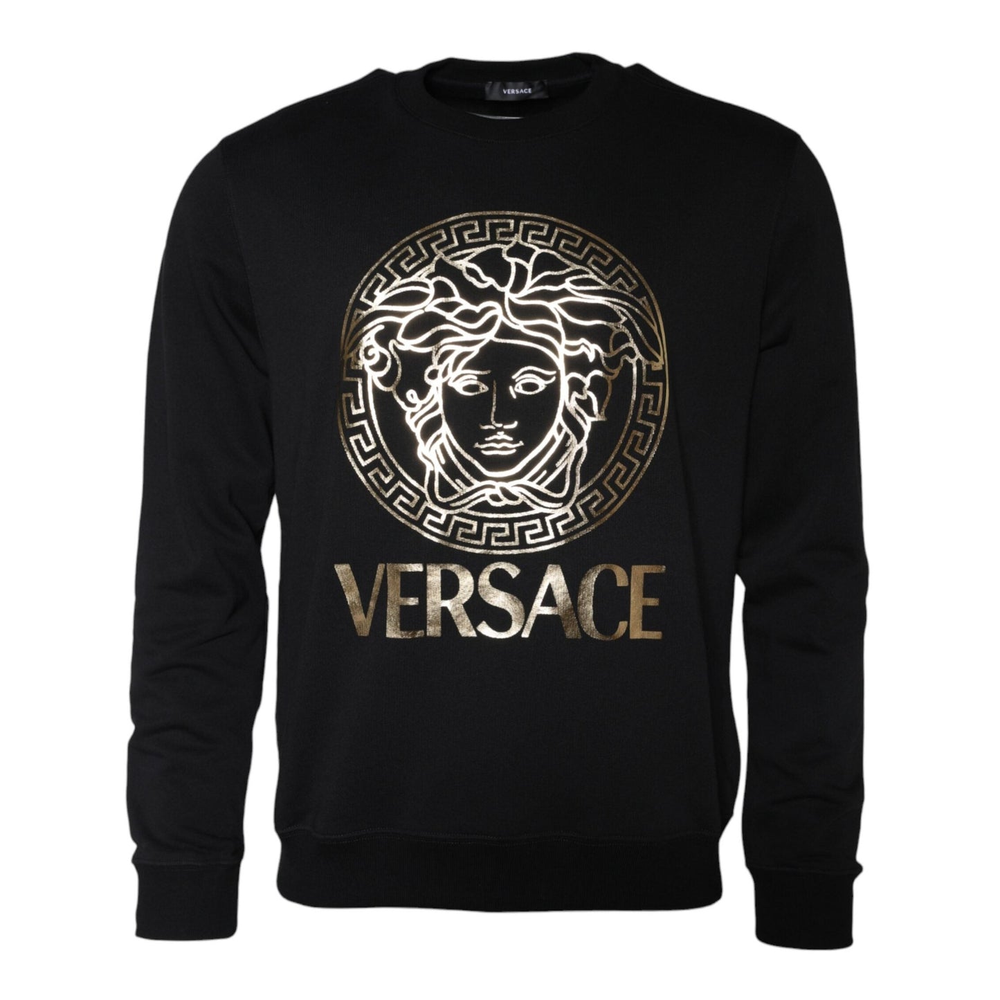 Versace Black Medusa Fleece Cotton Crew Neck Sweatshirt Sweater Versace