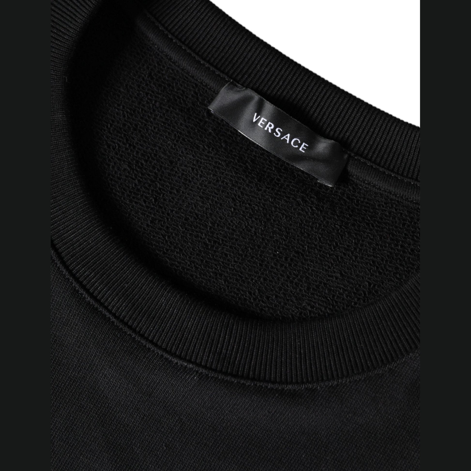 Versace Black Medusa Fleece Cotton Crew Neck Sweatshirt Sweater Versace