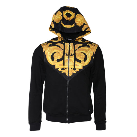 Versace Black Medusa Print Cotton Full Zip HoodieSweatshirt Sweater Versace