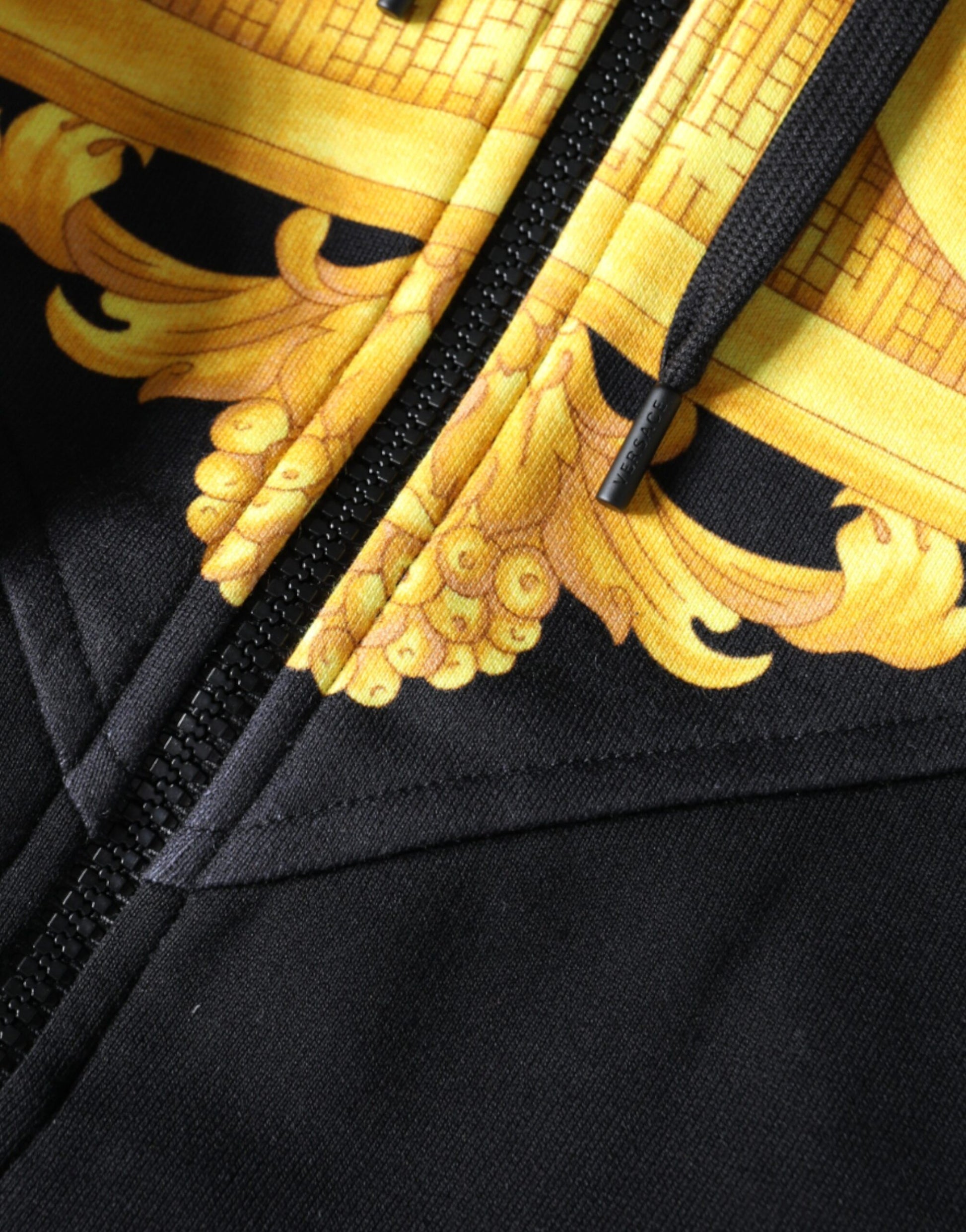 Versace Black Medusa Print Cotton Full Zip HoodieSweatshirt Sweater Versace