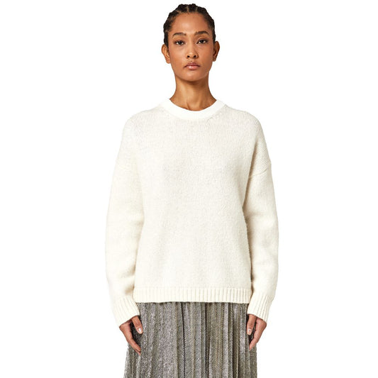 Alpha Studio White Recycled Wool Women Sweater Alpha Studio