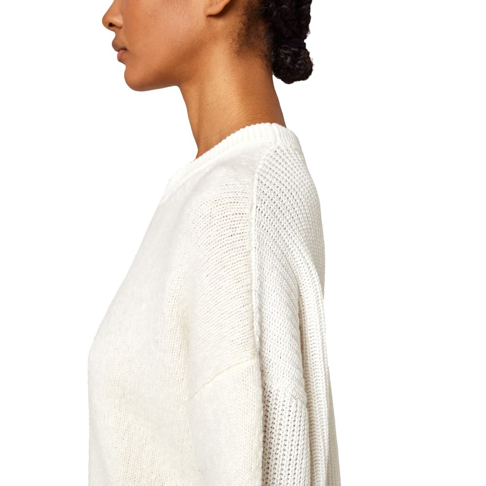 Alpha Studio White Recycled Wool Women Sweater Alpha Studio