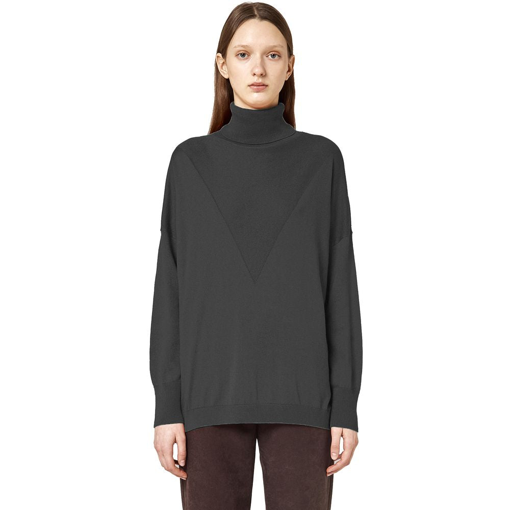 Alpha Studio Gray Silk Sweater Alpha Studio