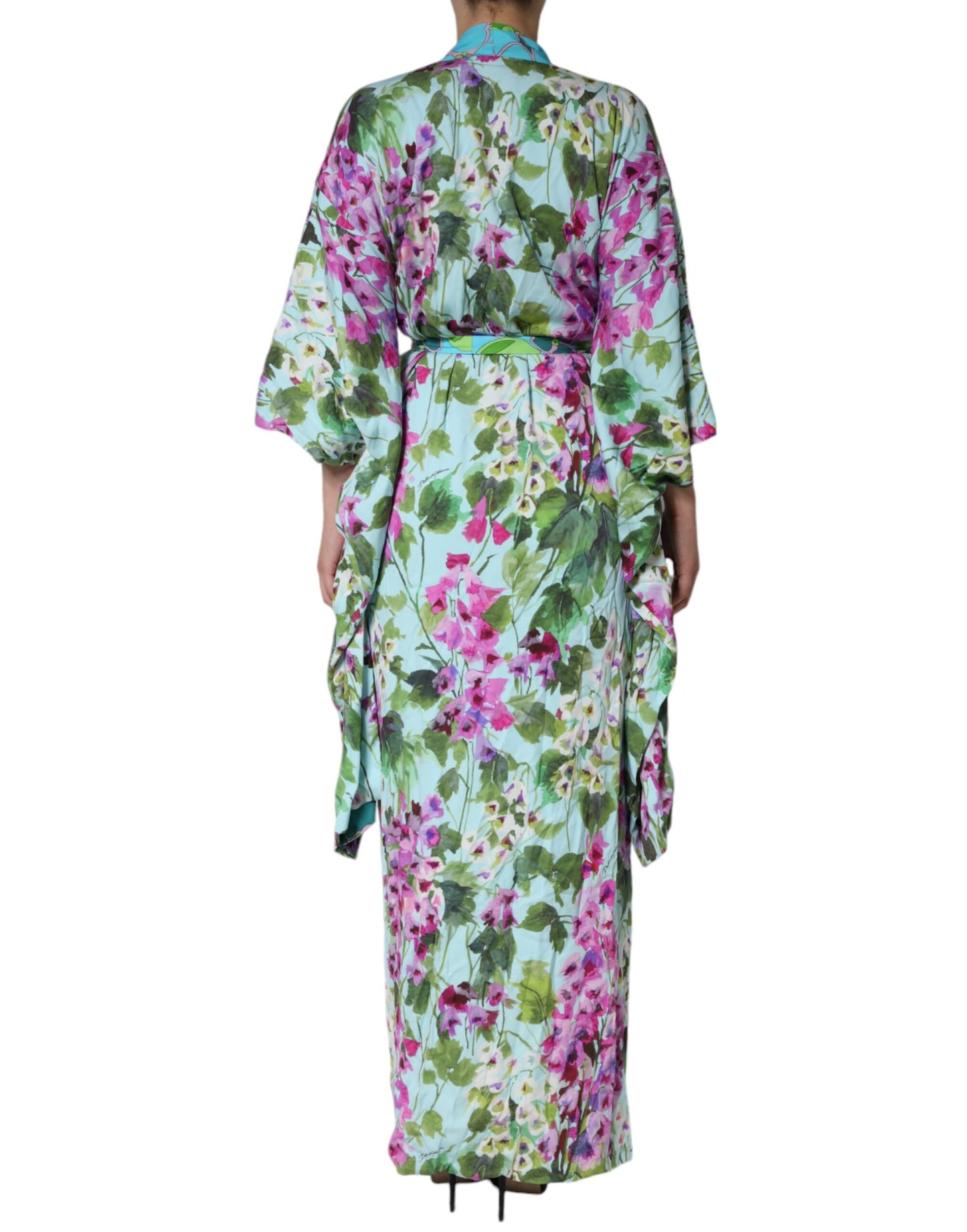 Dolce & Gabbana Multicolor Floral Silk Stretch Wrap Dress Dolce & Gabbana