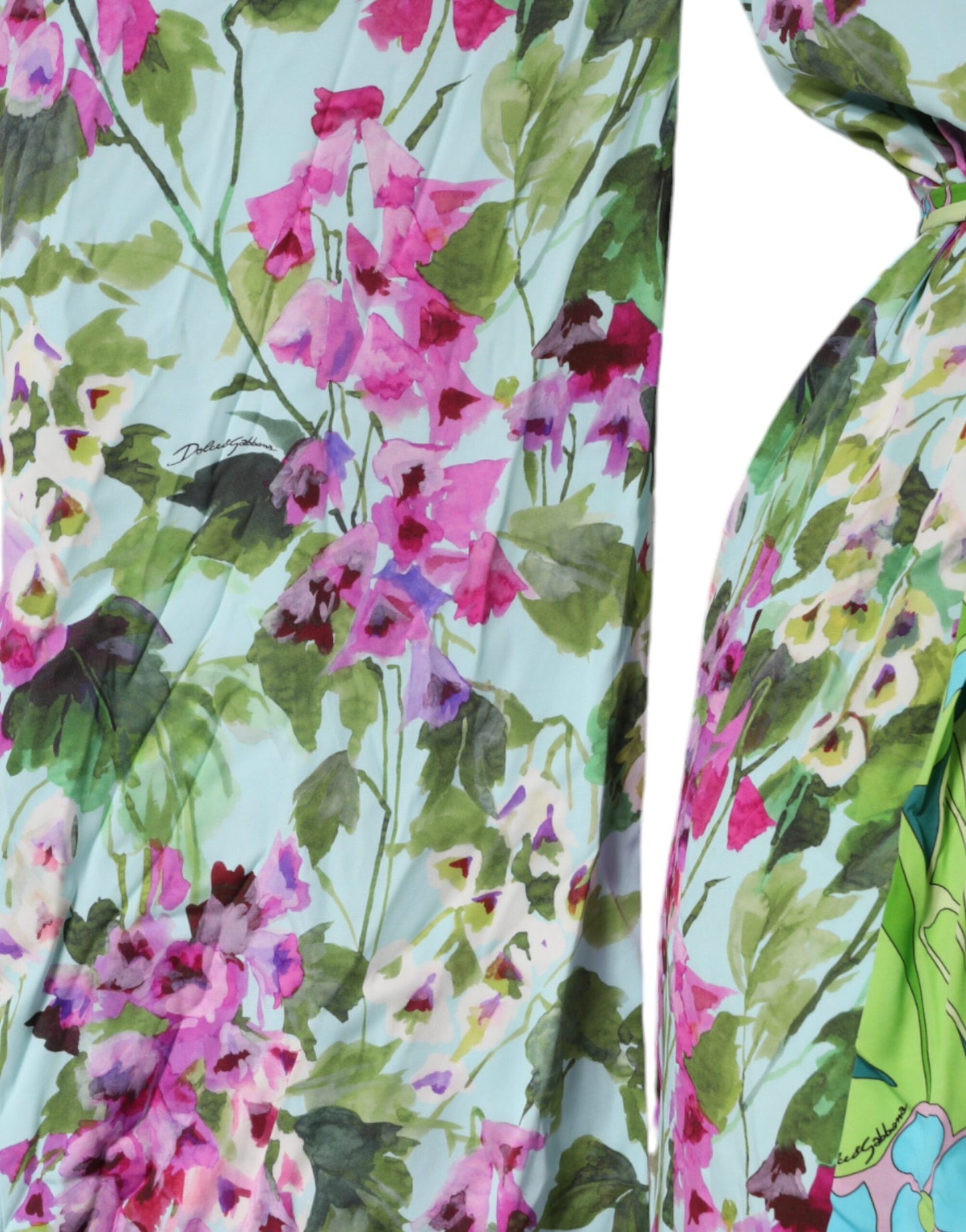 Dolce & Gabbana Multicolor Floral Silk Stretch Wrap Dress Dolce & Gabbana