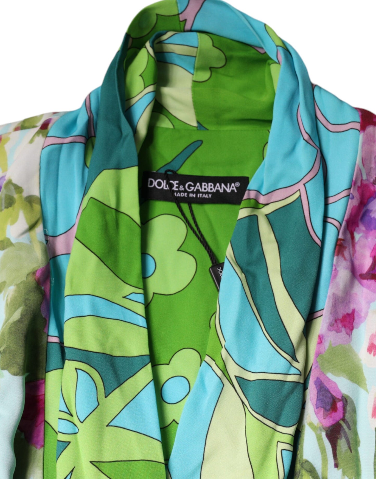 Dolce & Gabbana Multicolor Floral Silk Stretch Wrap Dress Dolce & Gabbana