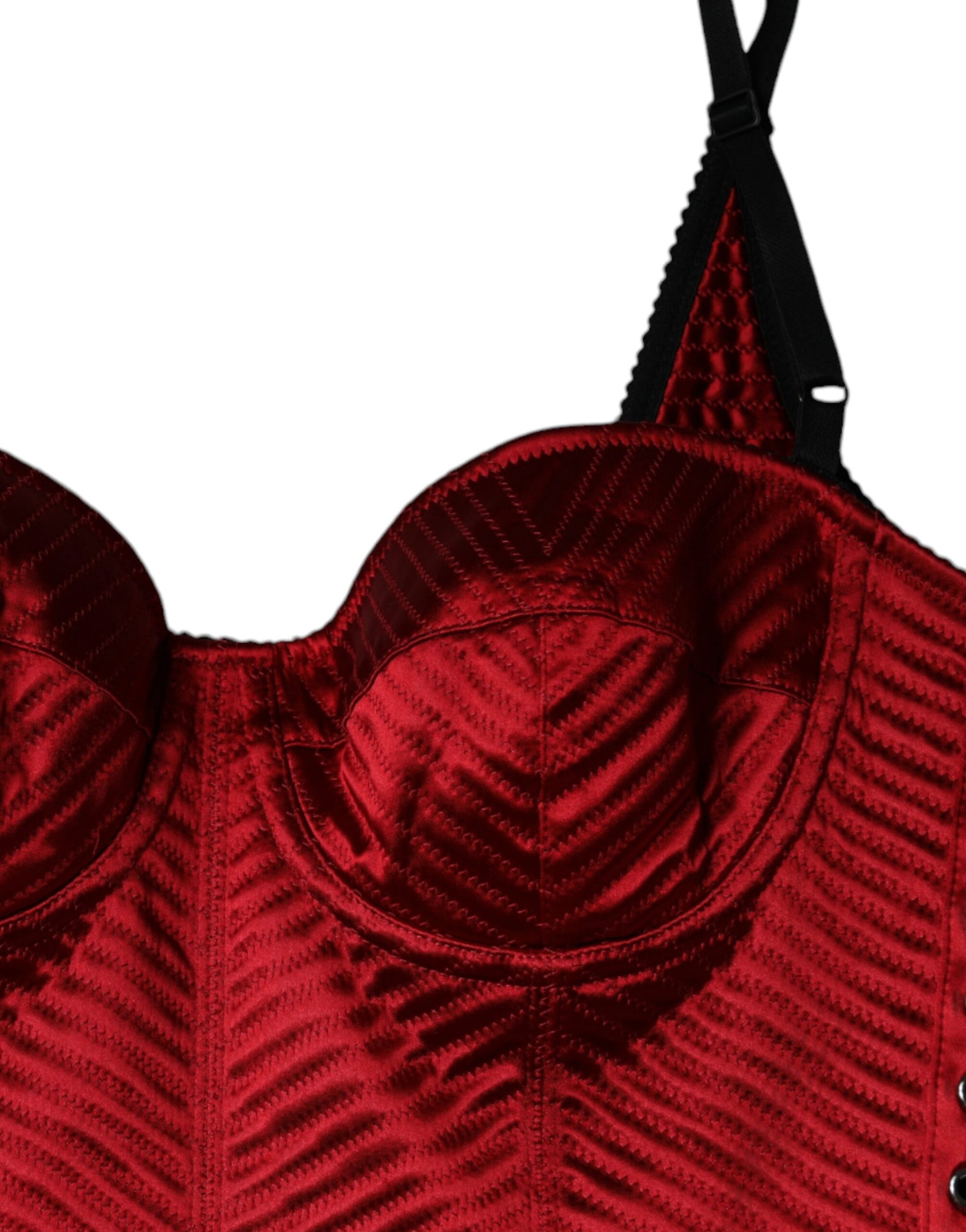 Dolce & Gabbana Red Bustier Corset Lace Bodycon Midi Dress Dolce & Gabbana